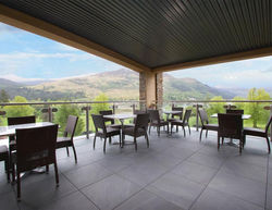Dine alfresco and enjoy the view at Drimsynie Estate Holiday Village